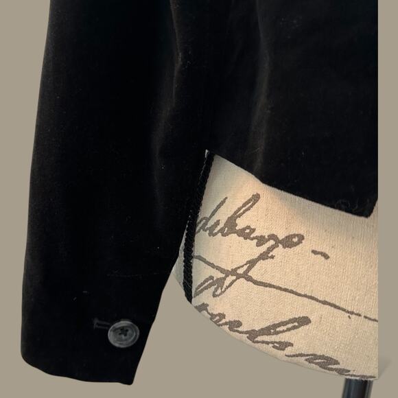 Banana Republic Black Suede Velvet Blazer Jacket Fitted Single Button 0 - Picture 6 of 10